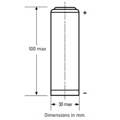 Lithium Socl2 batteri 3,6V 30MM